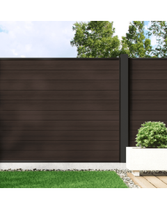 Mocha - 0.9m Composite Fence Panel Kit With Aluminium Posts (Below Ground)
