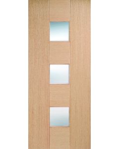 LPD Internal Oak Catalonia Clear Glazed Door