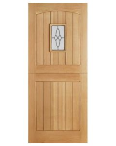 External Oak Un-finished Cottage 1 Light Stable Door