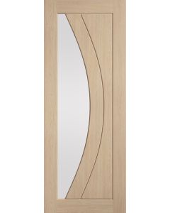 LPD Internal Un-finished Oak Girona Clear Glazed Door