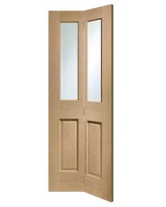 Made to Measure Bi-Fold Oak Glazed 4 Panel Door