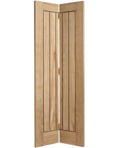 LPD Pre-Finished Oak Mexicano Bi-fold Door Complete with Track