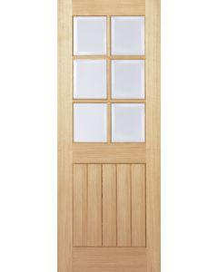 LPD Internal Oak Mexicano 6 Light Clear Glazed Prefinished Door