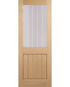 LPD Internal Oak Mexicano 1 Light With Silkscreen Glass (Half Light) Door