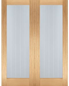 LPD Internal Pairs Oak Mexicano Pattern 10 Glazed Door