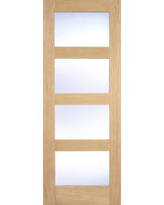 LPD Internal Oak Shaker 4L Clear Glazed Door