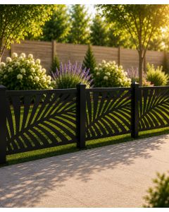 Palm Decorative Fence With Aluminium Posts (Below Ground)