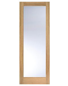 Internal Oak Un-finished Pattern 10 Door with Clear Glass