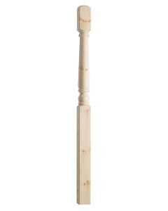 One piece pine newel post