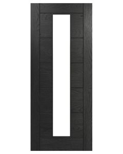 Deanta Seville Brushed Black Oak Glazed 1 Lite Door