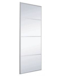 Silver Frame 4 Panel Contemporary Sliding Wardrobe Door