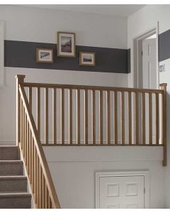 Solid Oak Square Staircase and Landing Balustrade Kit - 41mm
