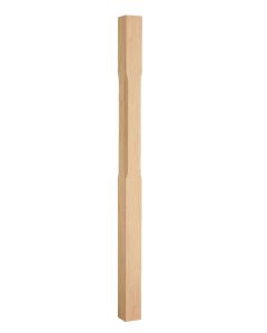 Solid Oak Stop Chamfered Complete Newel Post