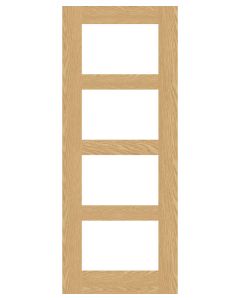 Savoy Unfinished Shaker 4 Panel Glazed Door