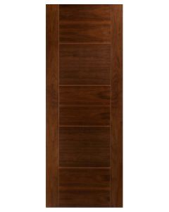 Internal Walnut Vancouver Supermodel 5 Panel Pre-finished Fire Door