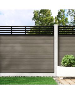 Welsh Grey - 1.2m Composite Fence Panel Kit For Concrete Posts plus Linear Decorative screen
