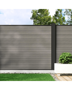 Welsh Grey - 1.2m Composite Fence Panel Kit With Aluminium Posts (Above Ground)