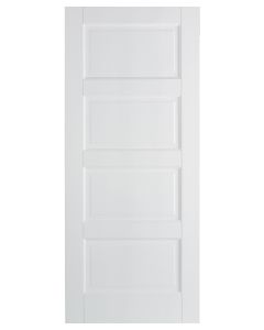Internal Smooth White Contemporary 4 Panel Fire Door