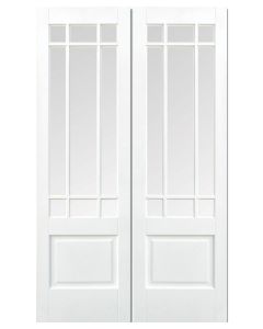 Internal Smooth White Downham Pair with Bevelled Glass