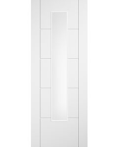 LPD Laminate Ladder Glazed White Door