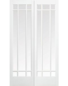 LPD Internal White Primed Smooth Manhattan Pair with Bevelled Glass
