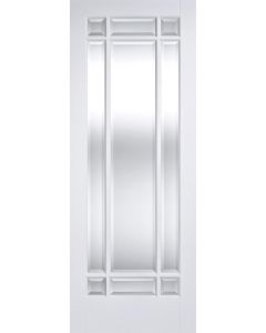 LPD Internal Manhattan Clear Bevelled Glass White Prime Plus Door