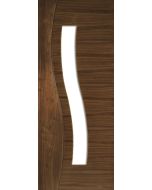Deanta Internal Walnut Cadiz Pre Finished Clear Glazed Door