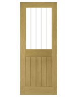 Deanta Internal Pre Sanded Glazed Ely Oak Door with Etched Glass
