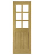 Glazed Mexicano Oak Door with Bevelled Glass