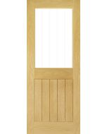 Deanta Pre-Finished Glazed Ely/Mexicano Style Oak Door with Etched Glass