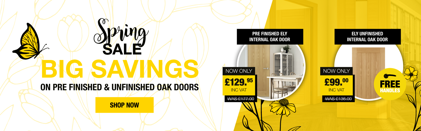 Spring Sale Now On - on Pre Finished & UnFinished Oak Doors