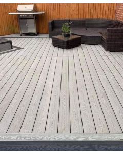 Fully Finished Ultimate Composite Decking Kit With Timber Subframe 2.4m x 3.6m  - Cool Grey