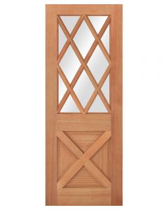 LPD Antrim External Hardwood Dowelled Un-finished Clear Glazed Door