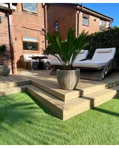 Fully Finished Ultimate Composite Decking Kit With Timber Subframe 2.4m x 3.6m  - Warm Sand