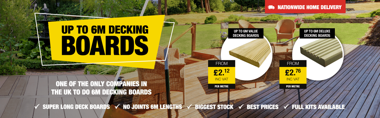 Up to 6M Timber Decking Boards